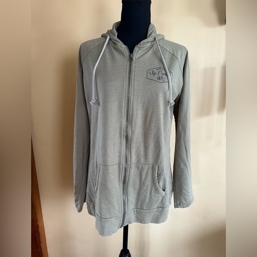 Mackinac Up North Green Hoodie Women’s Sz L Full Zip Michigan Hoodie Lightweight